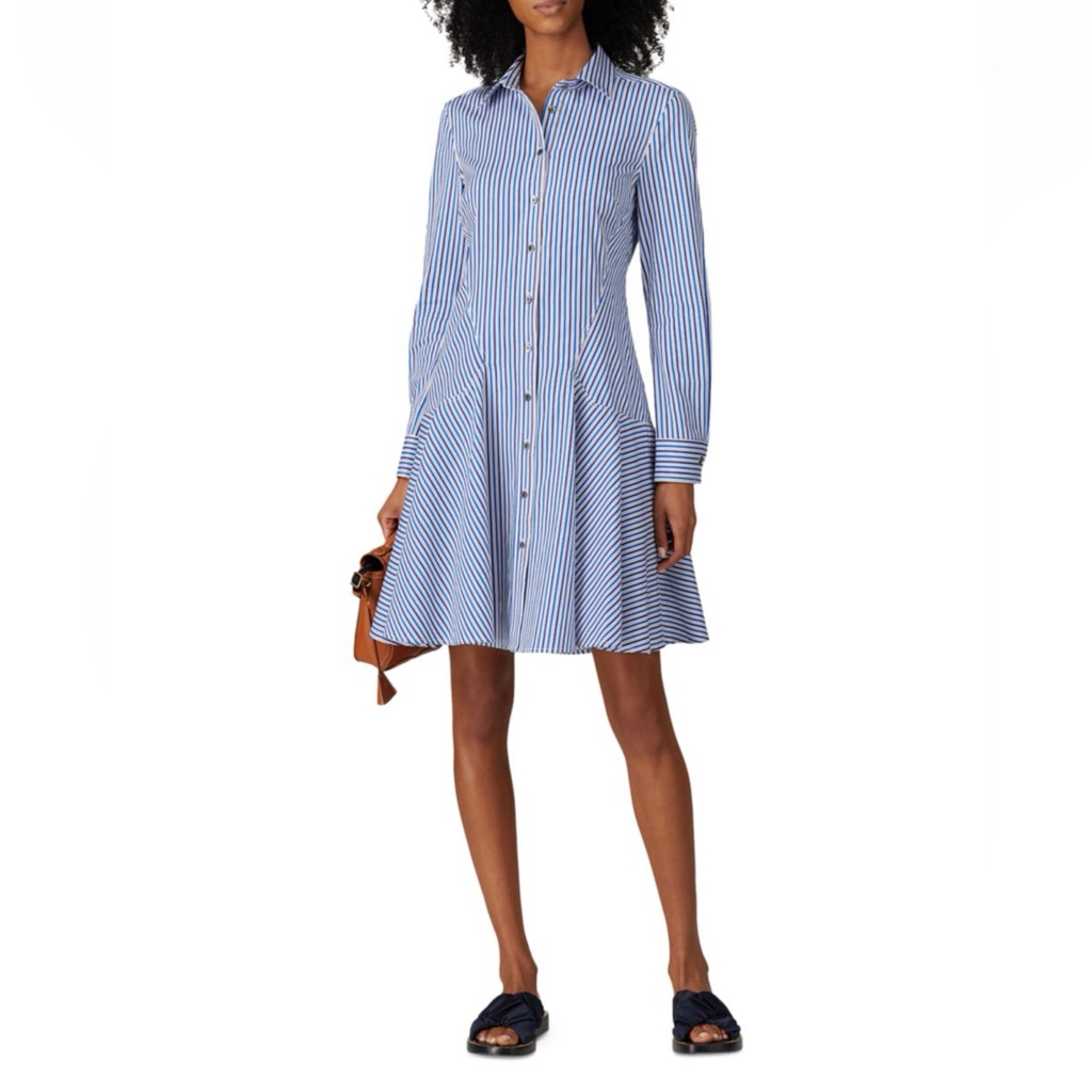 Derek Lam Collective Striped Knee Lnegth Shirtdress